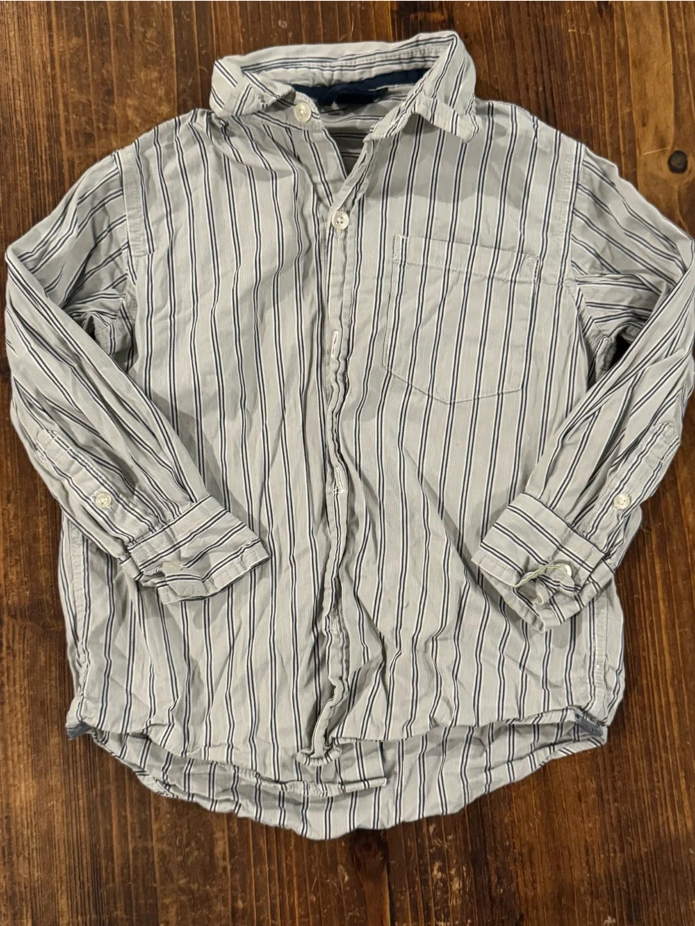 GAP Boys White Shirt with Navy Stripes